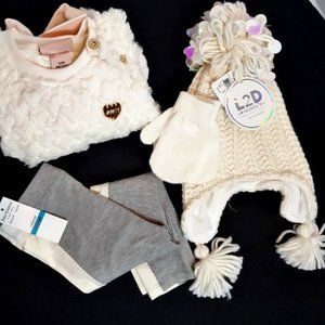 Juicy Couture 24 MONTHS Cozy Legging & Sweater Set + Hat and Gloves Set NWT